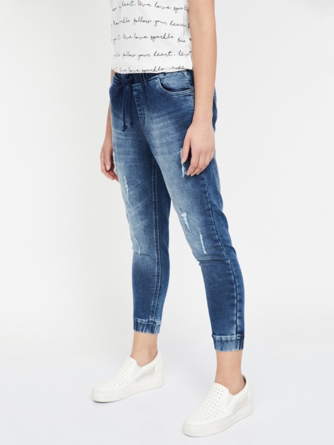 

Ginger by Lifestyle Women Blue Straight Fit Mid-Rise Mildly Distressed Jeans