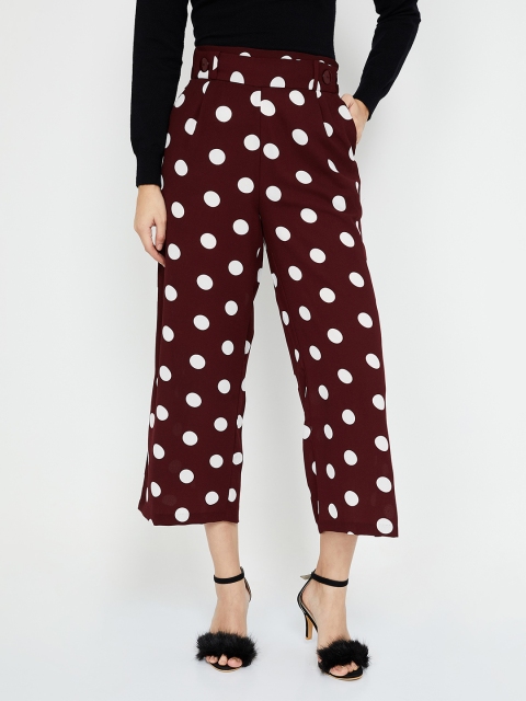 

Ginger by Lifestyle Women Brown & White Regular Fit Printed Culottes