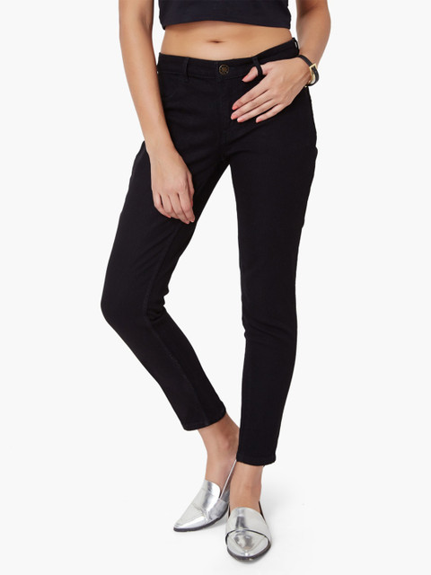 

Ginger by Lifestyle Women Black Skinny Fit Mid-Rise Clean Look Jeans