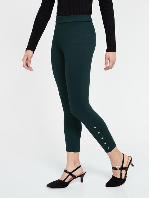 

Ginger by Lifestyle Women Green Solid Skinny Fit Jeggings