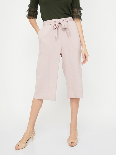 

Ginger by Lifestyle Women Pink Regular Fit Solid Culottes
