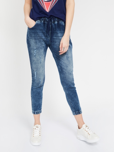 

Ginger by Lifestyle Women Blue Slim Fit Mid-Rise Low Distress Jeans