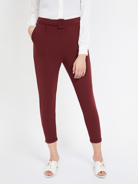 

Ginger by Lifestyle Women Rust Regular Fit Solid Peg Trousers