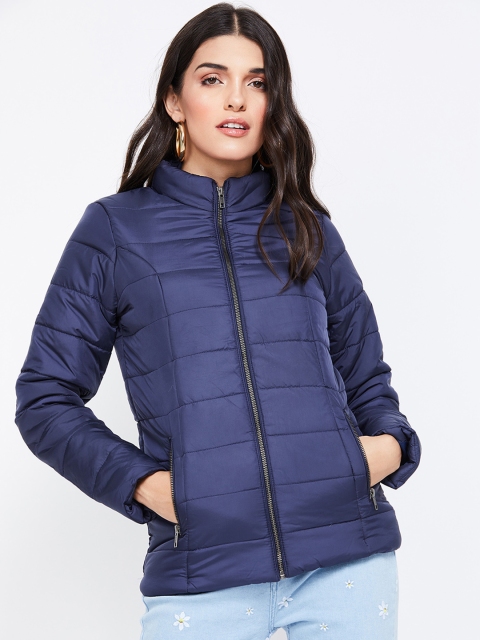 

Ginger by Lifestyle Women Navy Blue Solid Jacket