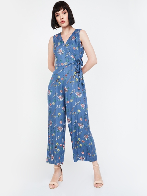 

Ginger by Lifestyle Women Blue Printed Basic Jumpsuit