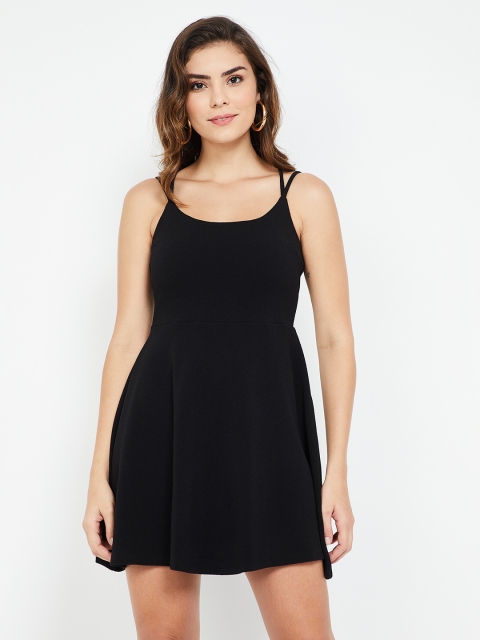 

Ginger by Lifestyle Women Solid Black A-Line Dress