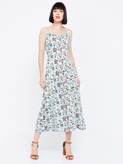 

Ginger by Lifestyle Women Printed Blue A-Line Dress