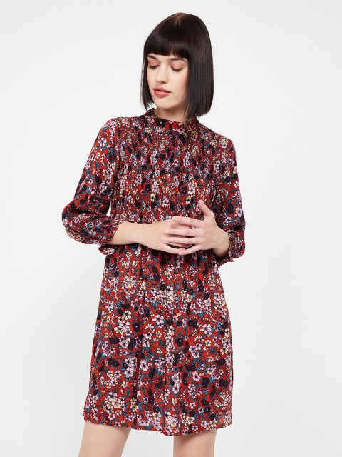 

Ginger by Lifestyle Women Printed Rust A-Line Dress