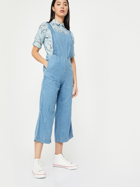 

Ginger by Lifestyle Women Blue Solid Culotte Jumpsuit