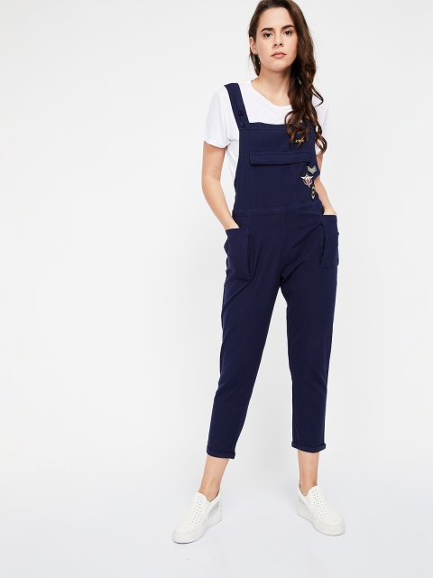 

Ginger by Lifestyle Women Navy Blue Solid Capri Jumpsuit