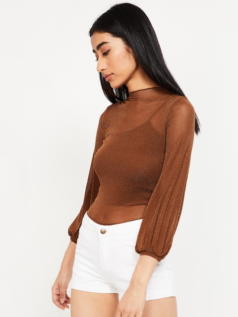 

Ginger by Lifestyle Women Brown Solid Top