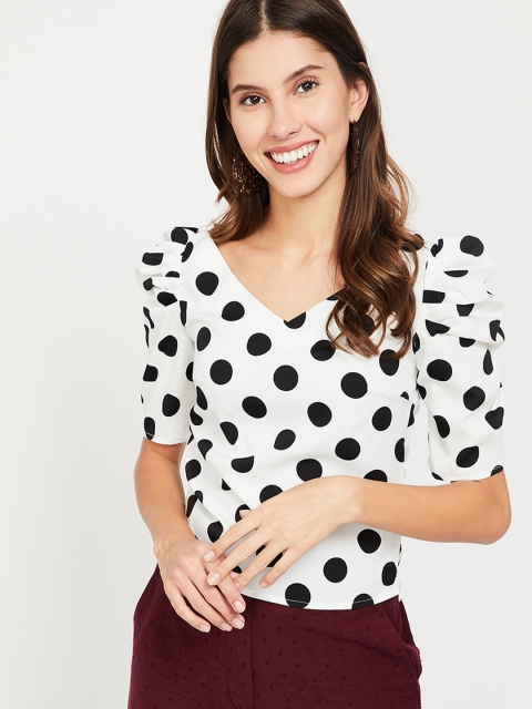 

Ginger by Lifestyle Women Off-White Printed Shirt Style Top