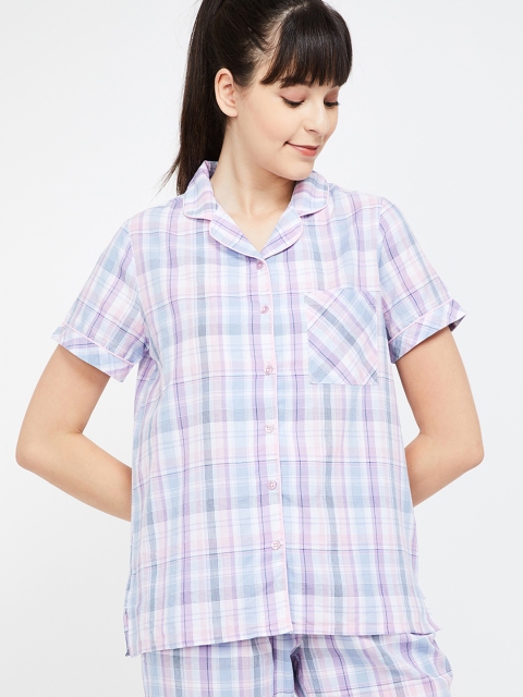 

Ginger by Lifestyle Purple Checked Lounge Shirt 8903742132089