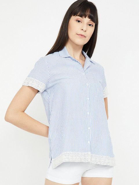 

Ginger By Lifestyle Women Blue Lounge Shirt 8903742030514