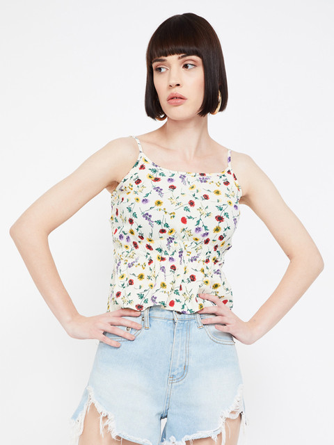 

Ginger by Lifestyle Women Beige Ditsy Floral Print Top