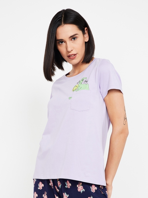 

Ginger by Lifestyle Women Purple Solid Top