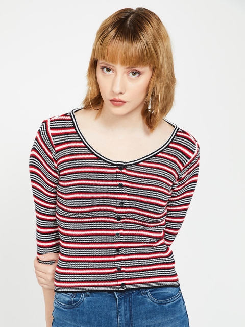 

Ginger by Lifestyle Women Multicoloured Striped Top, Multi