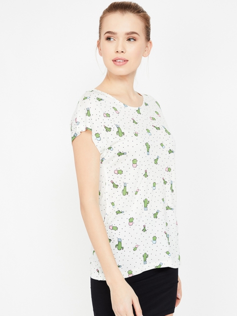 

Ginger by Lifestyle Women Off-White Printed Top