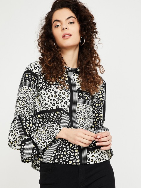 

Ginger by Lifestyle Women Black Printed Top