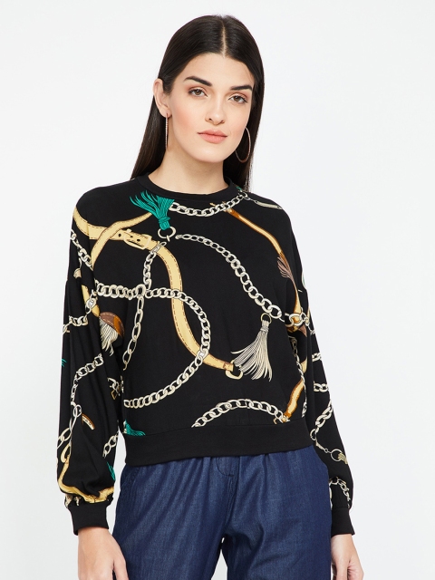 

Ginger by Lifestyle Women Black Printed Top