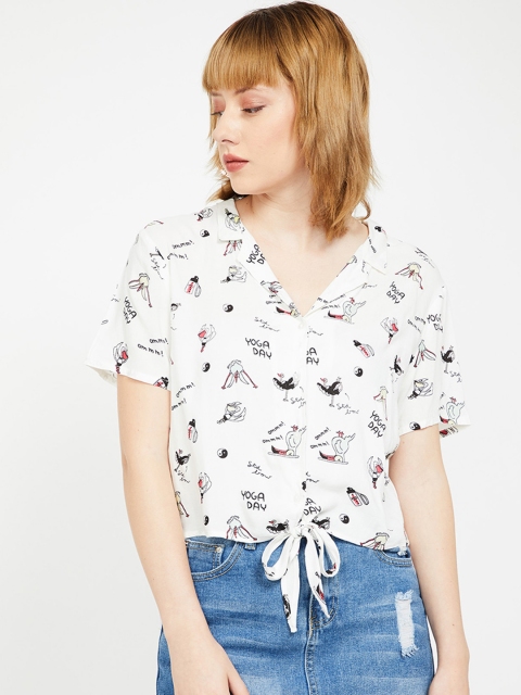 

Ginger by Lifestyle Women Off-White Printed Top