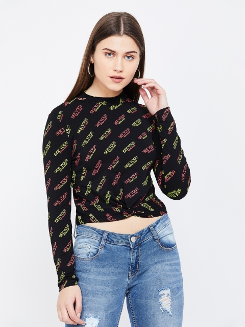 

Ginger by Lifestyle Women Black Printed Top