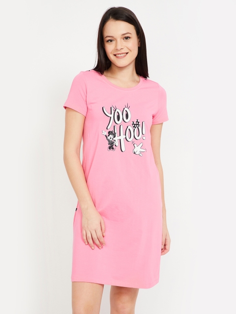 

Ginger by Lifestyle Women Pink Printed Round Neck T-shirt