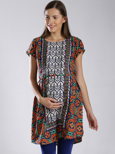 

W Multicoloured Printed A-Line Kurta, Multi
