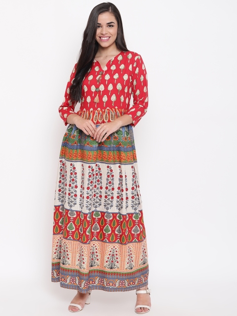 

Kurti's by Menka Women Multicoloured Printed Maxi Dress, Multi