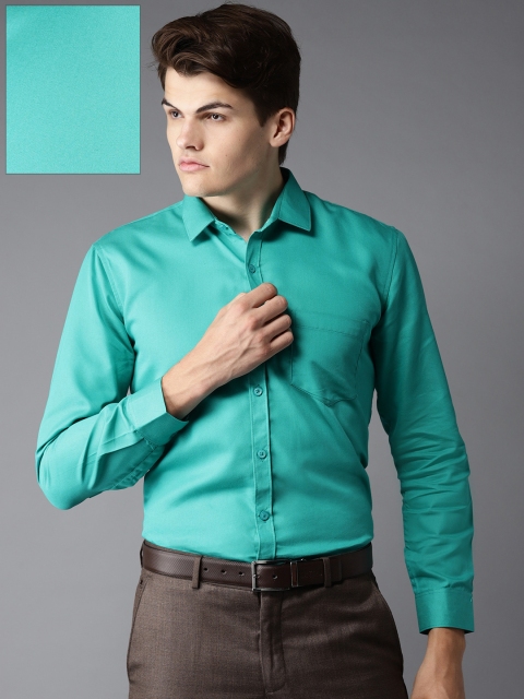 

DENNISON Men Green Classic Regular Fit Solid Formal Shirt