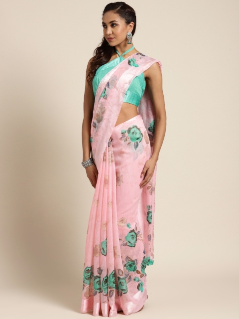 

Saree mall Pink & Green Printed Saree