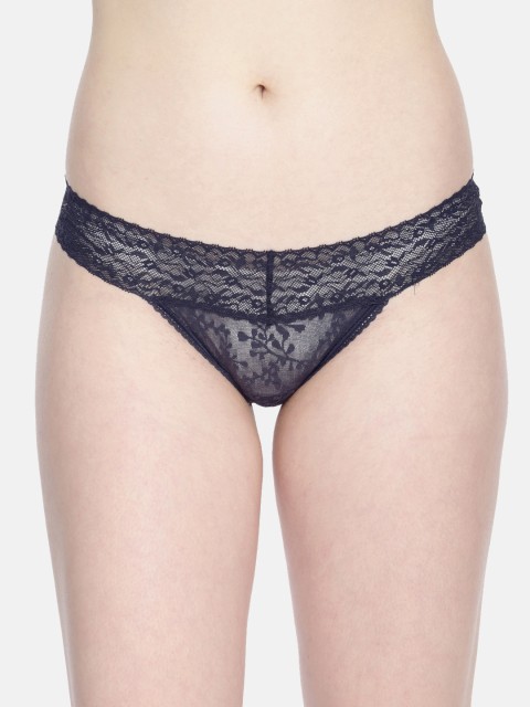 

Calvin Klein Underwear Women Navy Self Design Bikini Briefs QD36200PP, Navy blue