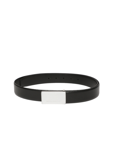 

Louis Philippe Men Black Textured Leather Belt