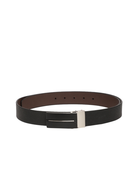 

Louis Philippe Men Black & Brown Reversible Textured Leather Belt