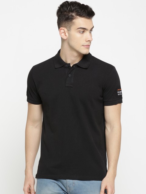 

Lotto Men Black Solid Polo Collar T-shirt