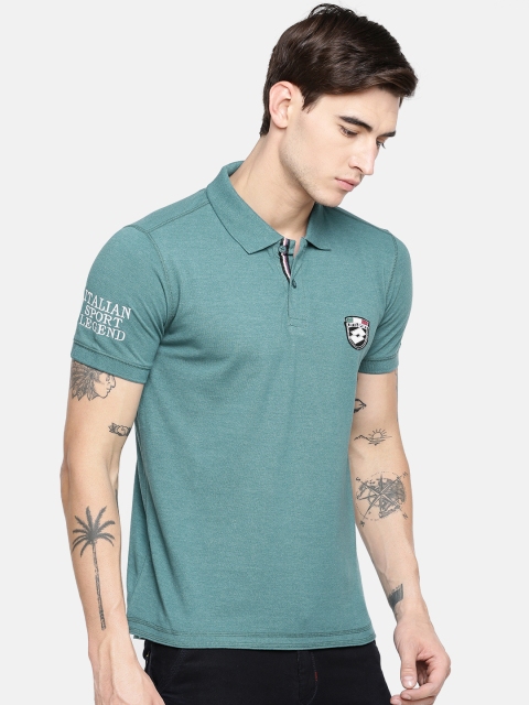 

Lotto Men Green Solid Polo T-shirt