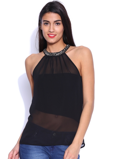 

ONLY Black Sequinned Sheer Top