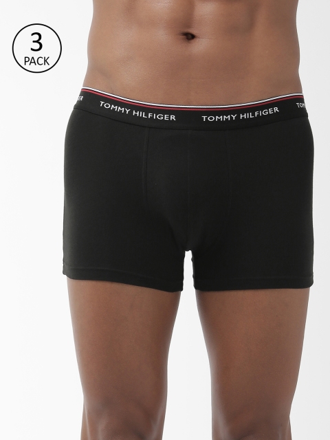 

Tommy Hilfiger Men Pack of 3 Trunks Solid A9AB4110, Black