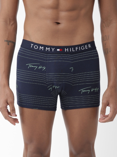 

Tommy Hilfiger Men Navy Blue & Light Green Printed Trunk A9AB4135