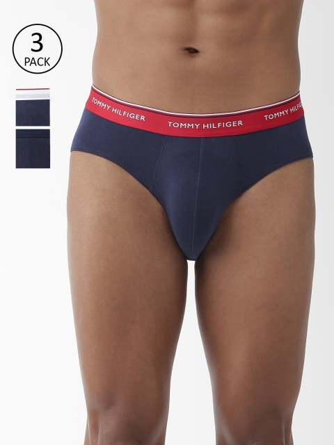 

Tommy Hilfiger Men Pack of 3 Solid Briefs A9AB1128, Navy blue