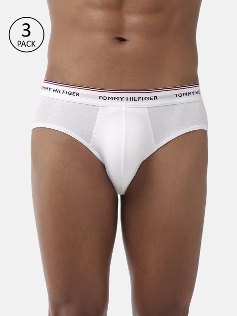

Tommy Hilfiger Men Pack of 3 Solid White Briefs A9AB1127