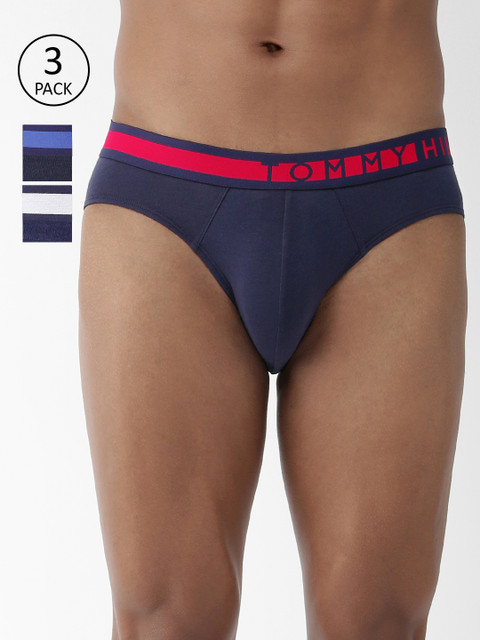 

Tommy Hilfiger Men Pack of 3 Solid Briefs A9AB1119, Navy blue