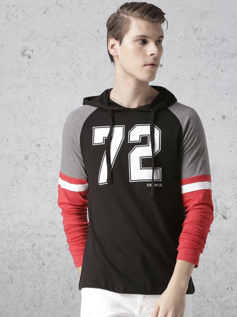 

Ecko Unltd Men Black Printed Hood T-shirt