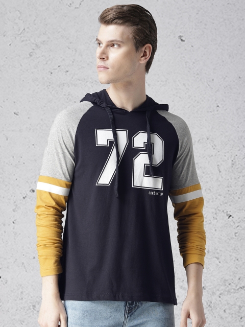 

Ecko Unltd Men Navy Blue Printed Hood T-shirt