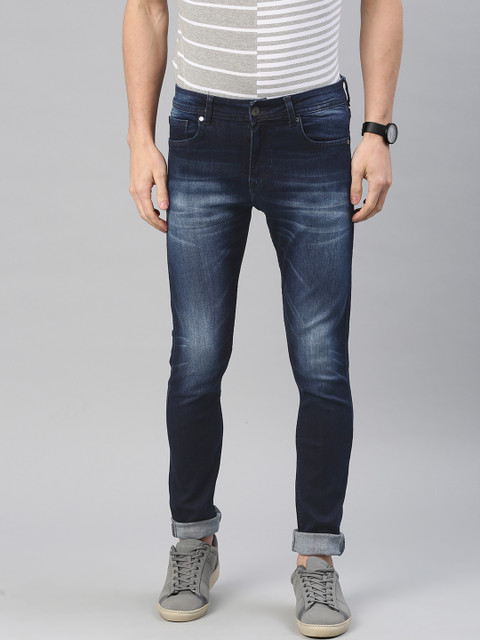 

American Crew Men Blue Slim Fit Mid-Rise Clean Look Stretchable Jeans