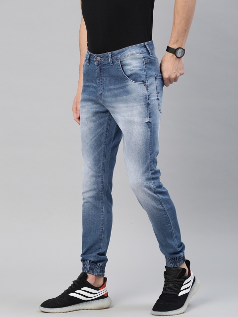 

American Crew Men Blue Jogger Mid-Rise Clean Look Stretchable Jeans