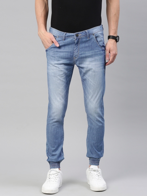 

American Crew Men Blue Jogger Mid-Rise Clean Look Stretchable Jeans
