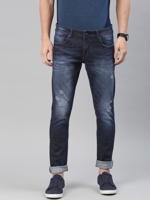 

American Crew Men Blue Slim Fit Mid-Rise Mildly Distressed Stretchable Jeans
