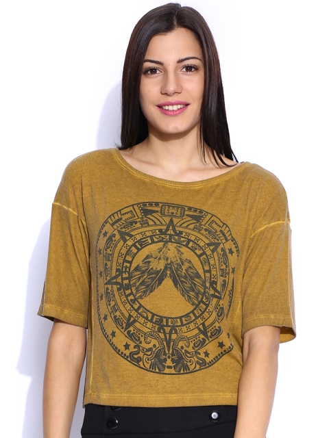 

ONLY Khaki Printed Boxy Top