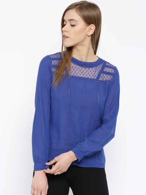 

ONLY Blue Sheer Top